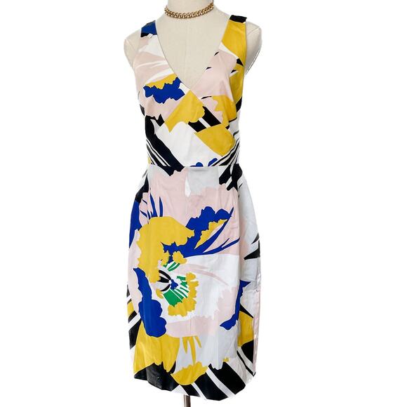 Karen Millen floral print crisscross strap halter stretch cotton dress size 8 - Picture 3 of 9